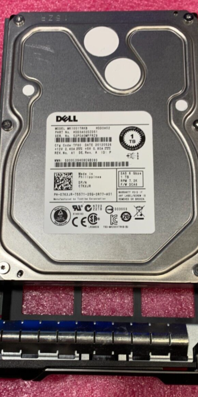 Dell 1TB 7.2K 3.5" SAS 6Gb/s HDD 7KXJR MK1001TRKB + PowerEdge Tray