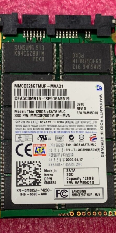 Dell 128GB 1.8in uSATA MLC SSD MMCQE28GTMUP-MVA 0M885J Tested FAST