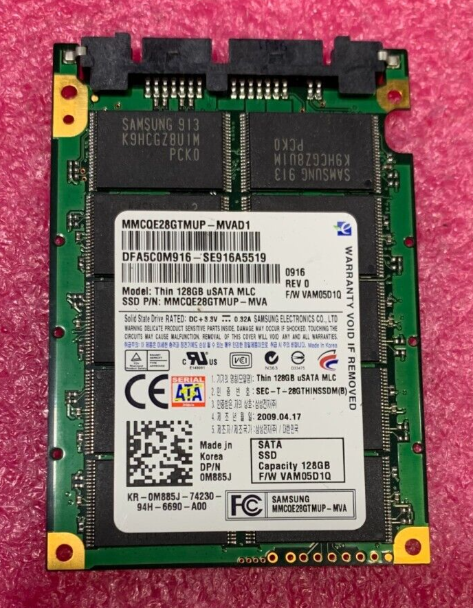 Dell 128GB 1.8in uSATA MLC SSD MMCQE28GTMUP-MVA 0M885J Tested FAST
