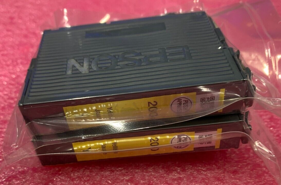 Lot Of 2 Epson DuraBrite Ultra 200 Yellow Ink Cartridges Factory Sealed