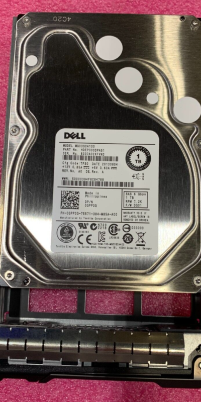 Dell 1TB 7.2K 6Gb/s 3.5" SAS HDD MG03SCA100 0GPP3G Server Hard Drive