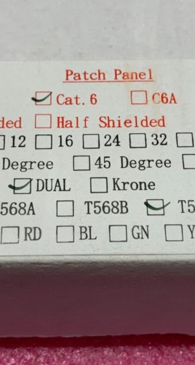 CAT6 8-Port Dual IDC Patch Panel 1U Wall Mount Unshielded T568A/B White