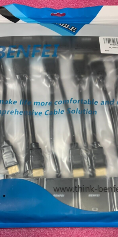 Benfei 10-Pack HDMI to VGA Adapter Gold-Plated Male-Female 1080p Black