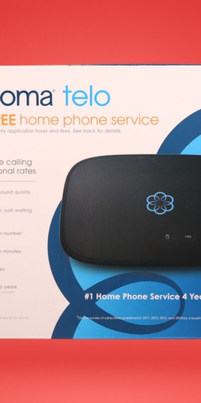 Ooma Telo Smart Home Phone Service VoIP Adapter Black Free US Calls Device