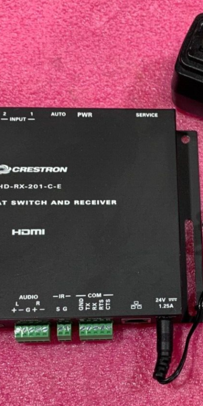 Crestron HD-RX-201-C-E HDMI HDBaseT Receiver & 2x1 Switch w/ PSU