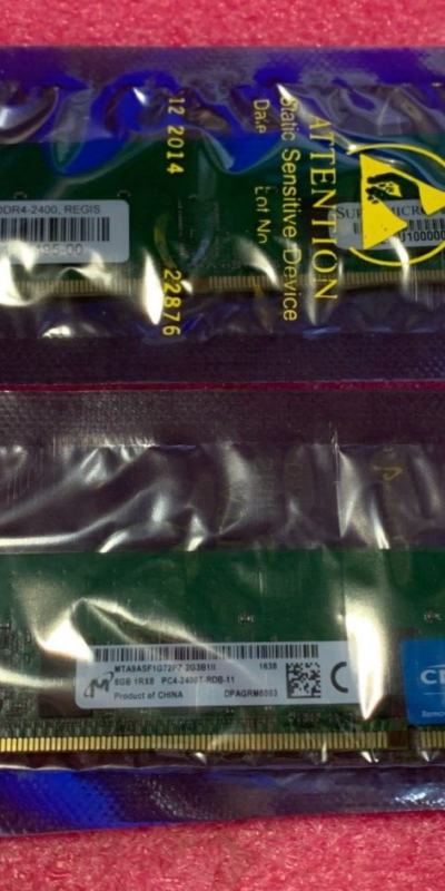 Micron 16GB (2x8GB) DDR4-2400 PC4-19200 ECC RDIMM Server RAM MTA9ASF1G72PZ