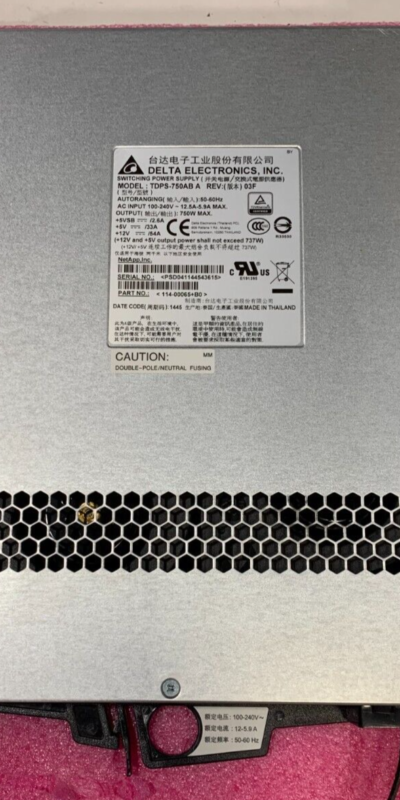 Delta NetApp TDPS-750AB A 750W Power Supply 114-00065 Redundant PSU