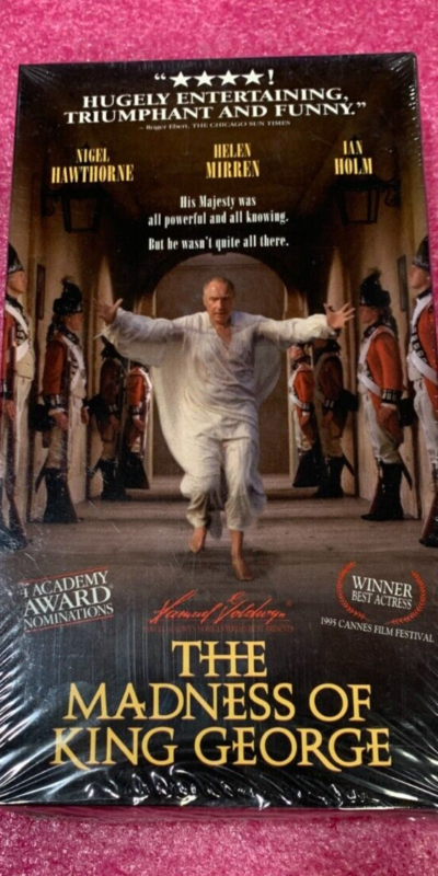The Madness of King George VHS 1995 New Sealed Nigel Hawthorne Helen Mirren