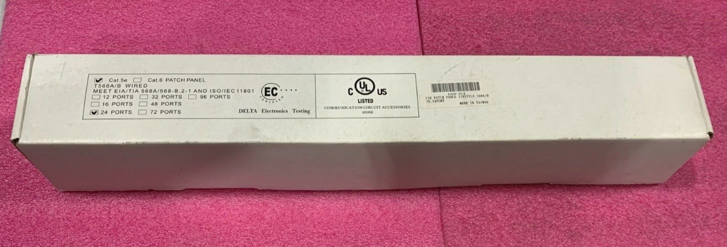 Delta K350P-24-B Cat5e 24-Port 1U 19" Patch Panel 350MHz 110 568A/B