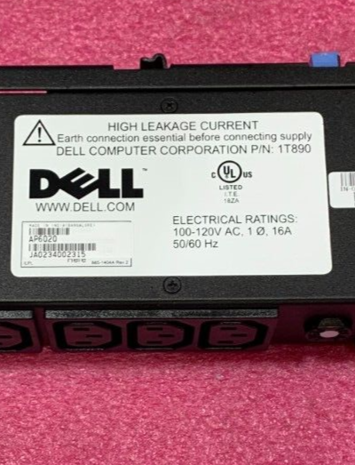 Dell AP6020 1T890 100-120V 16A 50/60Hz Rack PDU Power Distribution Unit