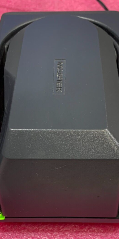 MagTek Mini MICR Check Reader RS232 22522043 w/ Power Supply Gray