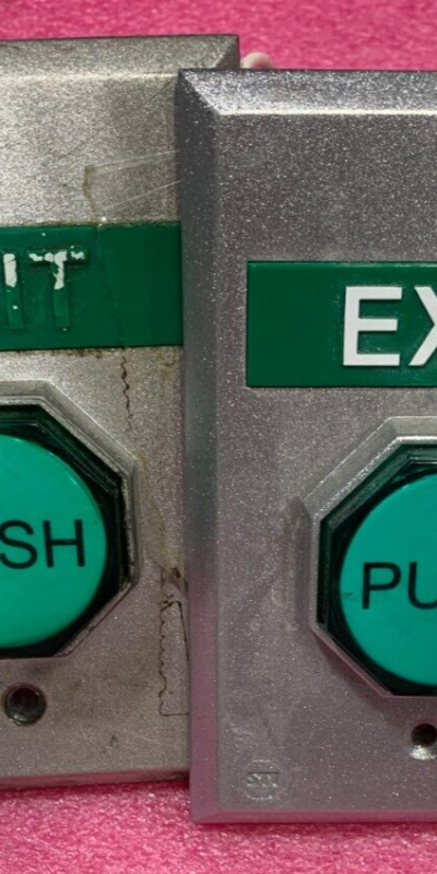 2 Safety Tech UB-1L Green Exit Push Buttons Parts/Repair Access Control