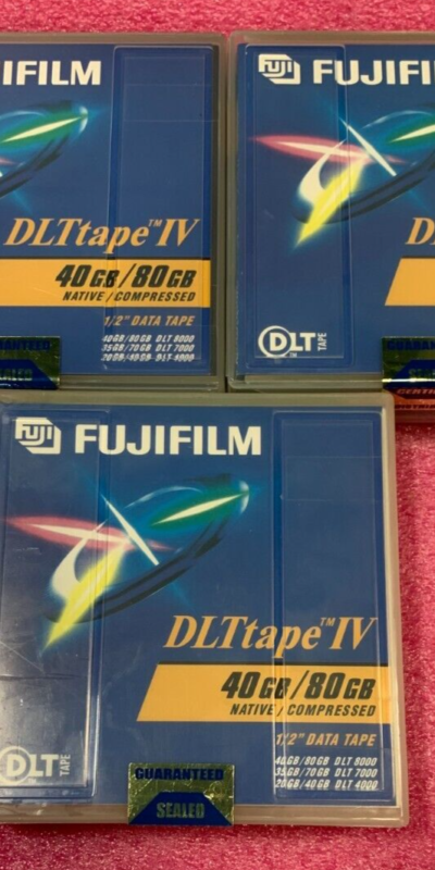 Lot Of 3 Fujifilm DLT IV 40/80 GB Data Cartridge Tapes For DLT 8000 26112088