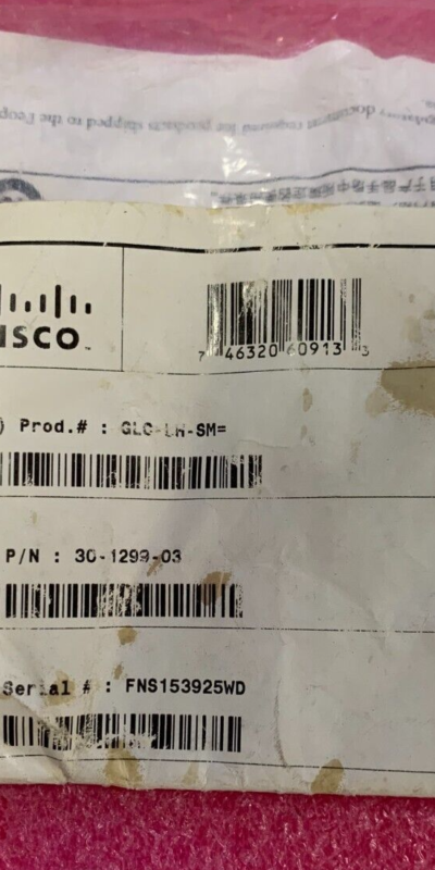 Cisco GLC-LH-SM 1000BASE-LX SFP Gigabit SMF Transceiver Module 30-1299-03