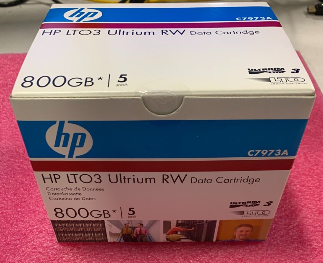 HP LTO-3 Ultrium RW 800GB Data Cartridge 5-Pack C7973A Sealed