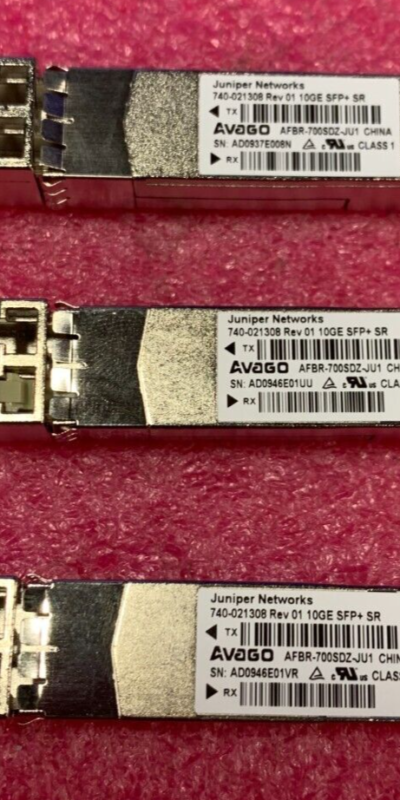 Lot of 3 Juniper Avago AFBR-700SDZ-JU1 10G SFP+ Transceivers 740-021308