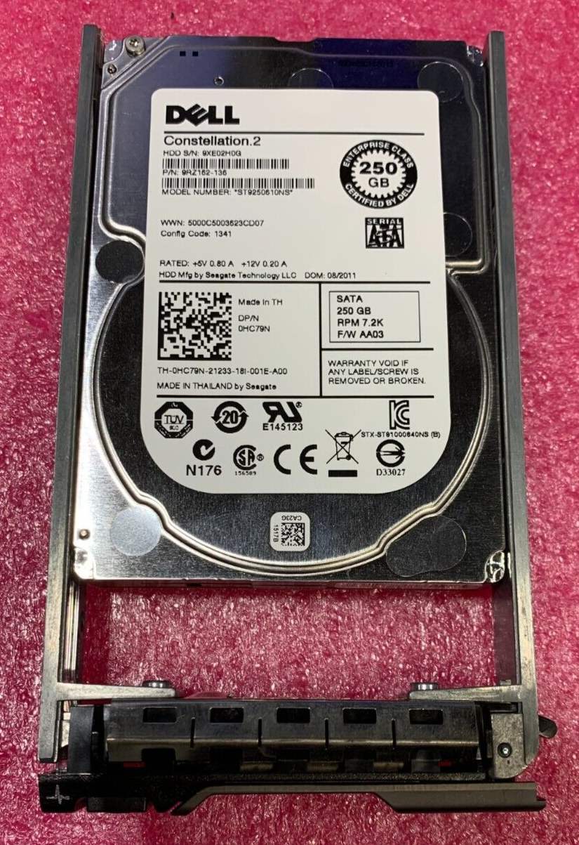 Dell 250GB 2.5" 7200RPM SATA HDD ST9250610NS HC79N w/Tray – Tested