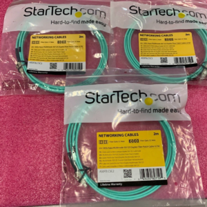 Lot Of 3 StarTech 2m 10 Gb Aqua Multimode 50/125 Duplex Fiber Patch Cable LC/SC