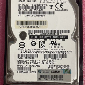 HP 300GB 10K RPM 2.5" SAS SFF Server Hard Drive EG0300FBVFL 641552-001