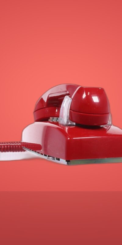 Cortelco 255447-VBA-20M RED Push Button Wall Phone Telephone Single Line