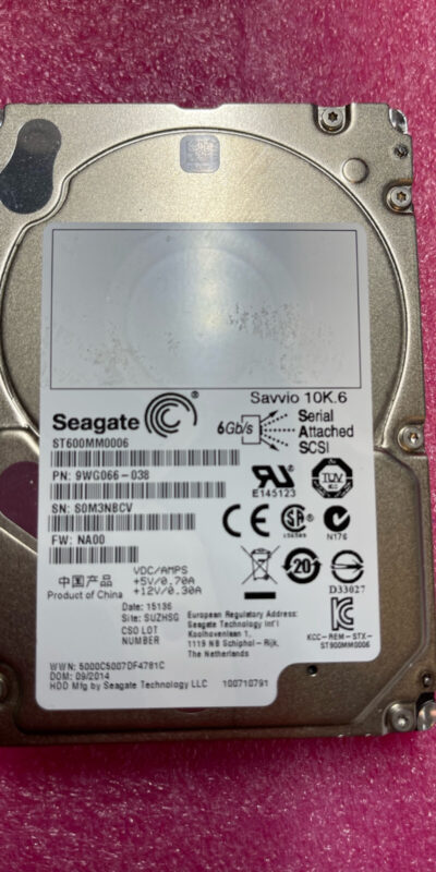 Seagate ST600MM0006 600GB 10K 6Gb/s SAS 2.5in Enterprise Internal HDD 9WG066