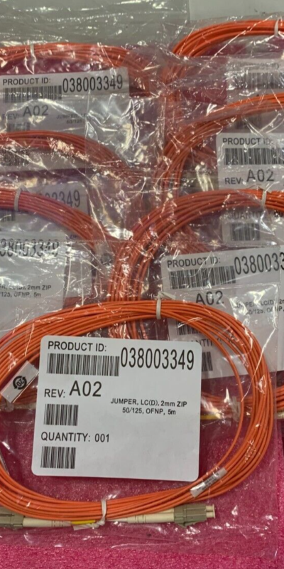Lot 7 Amphenol LC-LC 5m OM2 50/125 Fiber Optic Patch Cables OFNP