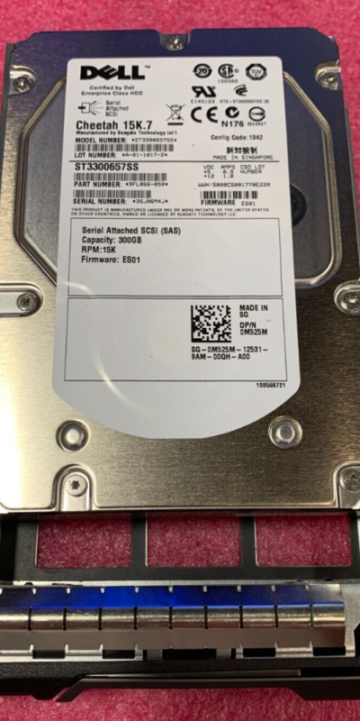 Dell 300GB 15K 6Gbps SAS 3.5" HDD ST3300657SS +Tray M525M 0M525M Tested