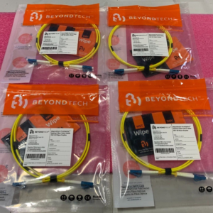 Lot Of 4 Beyondtech PureOptics Optical Fiber Patch Cable OS1 9/125Å³m Duplex