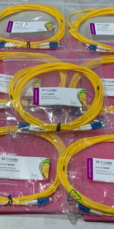 Lot 13x ProLabs 5m OS2 LC-LC Duplex Fiber Patch Cable 9/125um OFNR