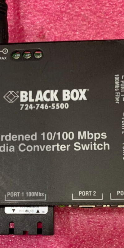 BLACK BOX HARDENED 10/100 MBPS MEDIA CONVERTER SWITCH LBH100A-H-SC