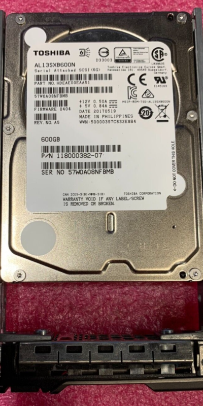 Toshiba AL13SXB600N 600GB 15K RPM 6Gb/s SAS 2.5" 64MB Cache Enterprise HDD