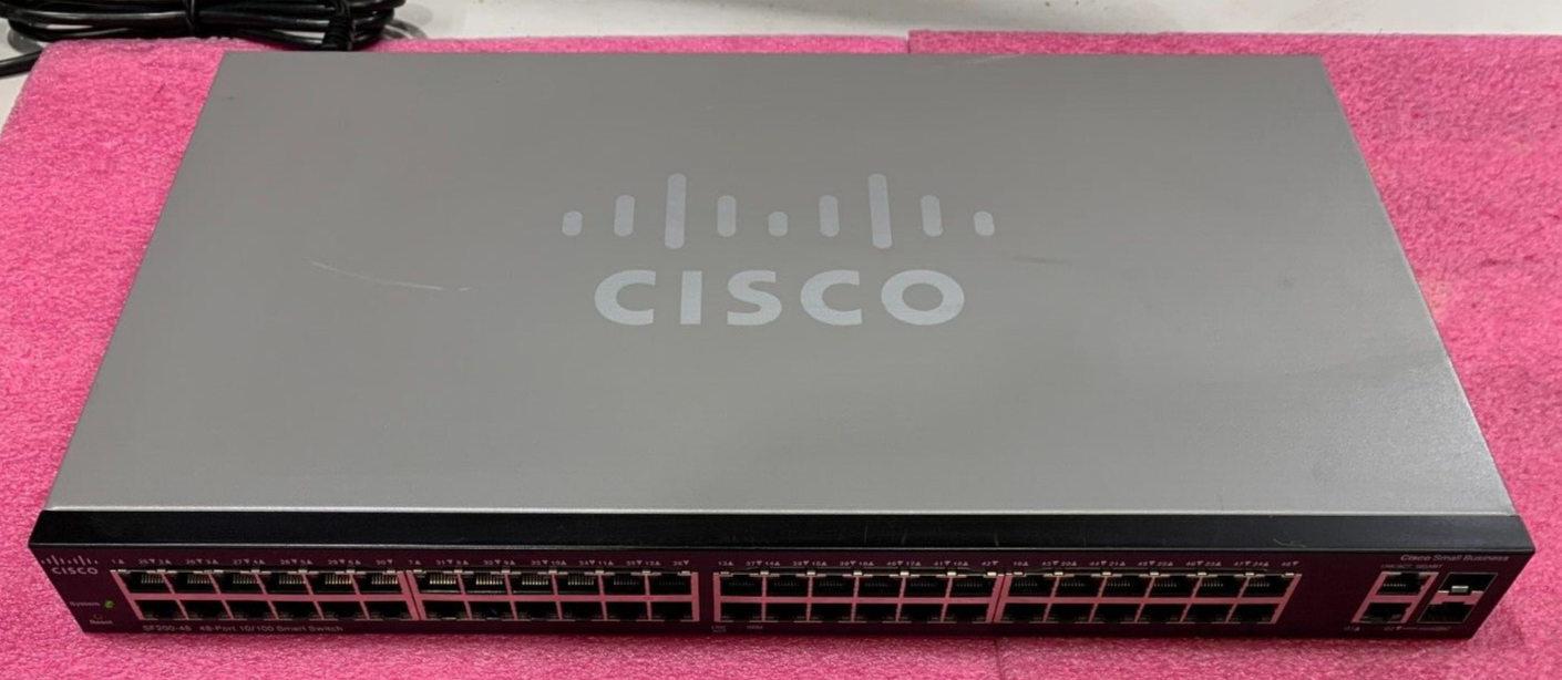 Cisco SF200-48 48-Port Fast Ethernet Smart Managed Switch w/ Power Cord