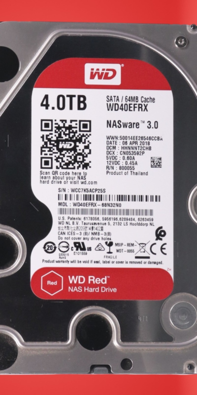 Western Digital NAS WD40EFRX-68N32N0 4TB SATA 7200RPM 64MB 3.5" Hard Drive