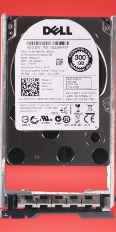 Dell WD3001BKHG 300GB 10K RPM SAS 6G 2.5" 6Gb/s Hard Drive  + Dell Tray CWHNN