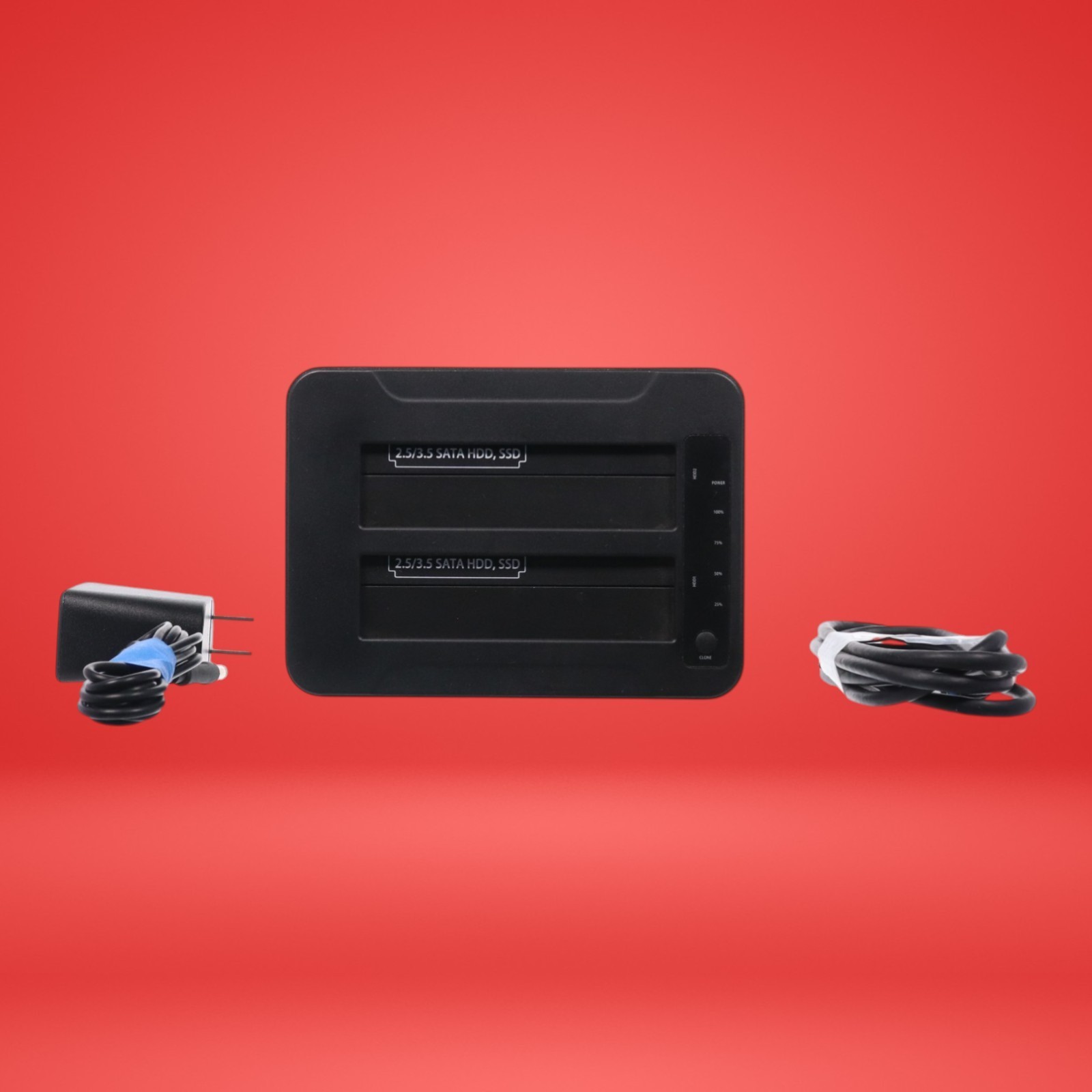 Dyconn DUBDPRO Dubler Dock Pro 2 bay Sata 3000mA 2.5/3.5 SSD SATA HDD W/ Adapter
