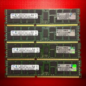 Lot of 4 HP 8GB PC3-10600R DDR3 1333MHz ECC Registered Server RAM (Samsung)