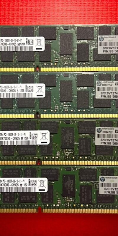 Lot of 4 HP 8GB PC3-10600R DDR3 1333MHz ECC Registered Server RAM (Samsung)