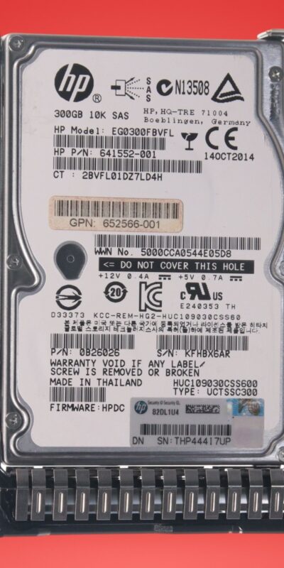 HP 300GB 10K RPM 2.5" SAS SFF Server Hard Drive EG0300FBVFL 641552-001