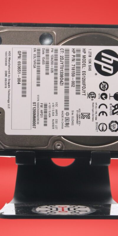 HP 1.2TB SAS 12Gb/s Server 2.5" Hard Drive EG1200FDJYT P/N: 718159-002