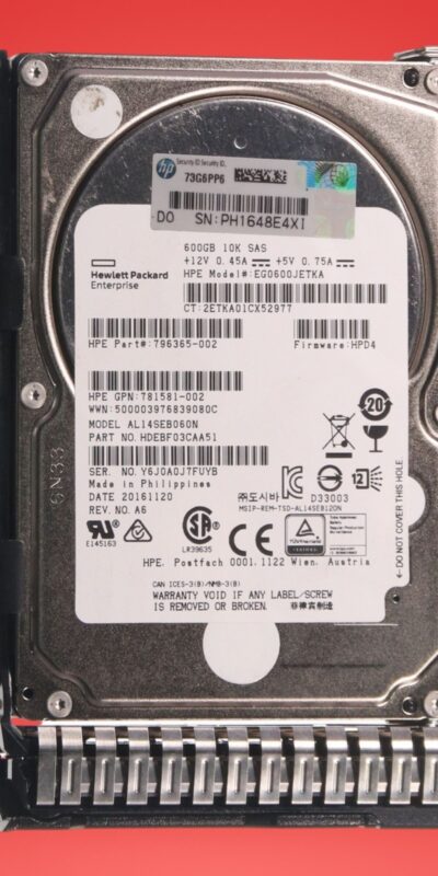 HP 600GB 10K SAS 2.5" HDD EG0600JETKA 781514-002 AL14SEB060N