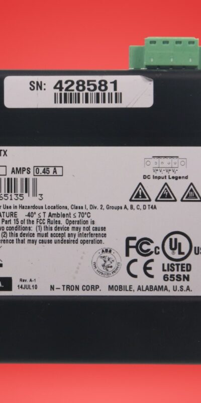 N-Tron 108TX Ethernet Switch, 8-Port, 10~30V DC, 250mA