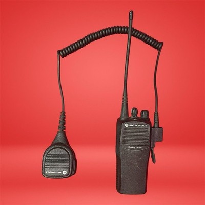 Motorola Radius CP200 Earpiece 4-Channel Long-Range Black Durable Design