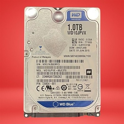 WD 1TB 2.5" SATA HDD WD10JPVX-60JC3T0 5400RPM HP 726834-001 Tested