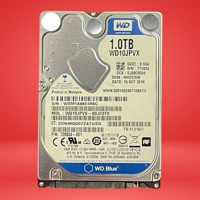 WD Blue 1TB 2.5" SATA Laptop Hard Drive 5400RPM 7mm WD10JPVX Tested