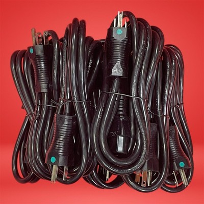 Lot of 10 PC Power Cords NEMA 5-15P to IEC C13 10A 125V 3-Prong