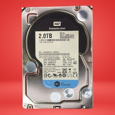 WD 2TB 7200RPM 3.5" SATA Enterprise HDD â RE / SE Class, Tested Good