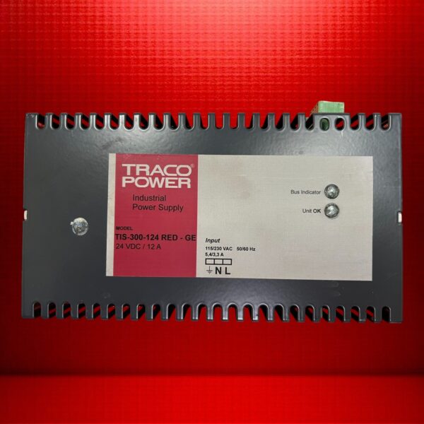 Traco Power TIS 300-124 RED-GE 24V 12A Switching DIN Rail PSU 115/230VAC