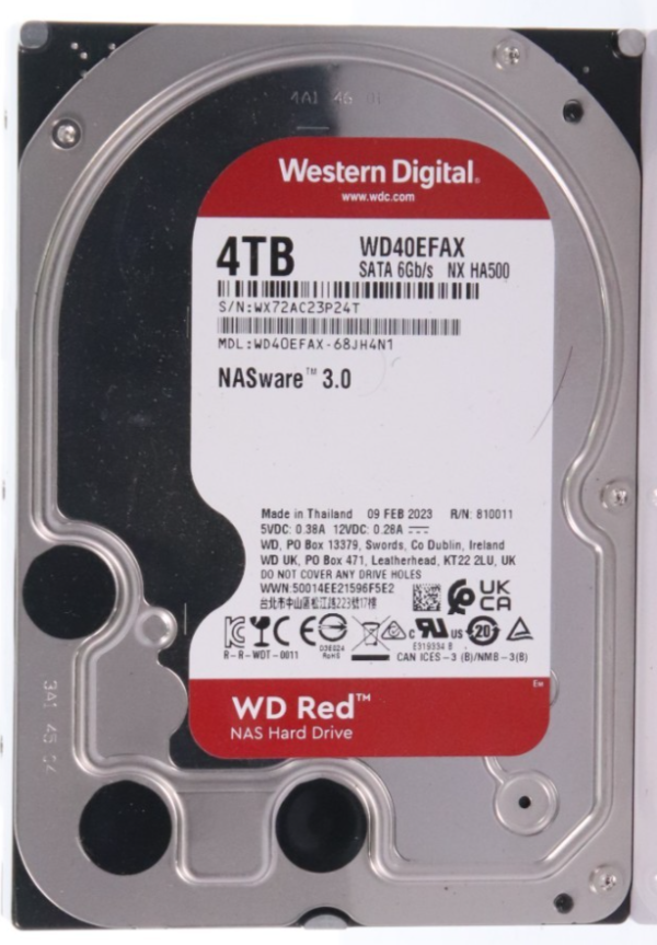 Western Digital Red 4TB WD40EFAX 256MB SATA 3.5" Internal HDD Hard Disk Drive