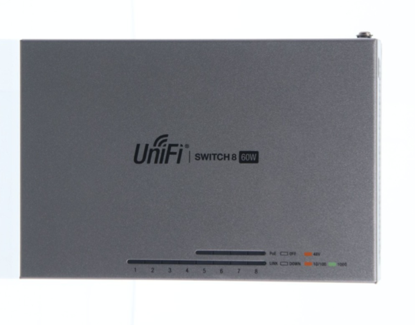 Ubiquiti UniFi 8-Port PoE Network Switch (US-8-60W) With Power Supply