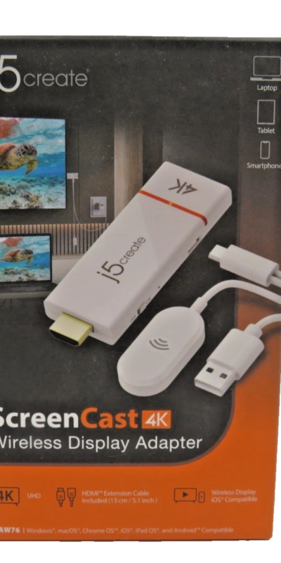 j5create ScreenCast 4K HDMI Wireless Display White Open Box